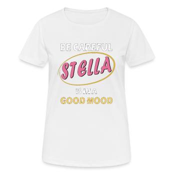 STELLA EST DE BONNE HUMEUR - T-shirt respirant Femme - blanc - Devant - AI Model Female 172 dark (172cm)