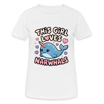 Narwal Spruch Narwale Lustiges Narwal Geschenk - Frauen T-Shirt atmungsaktiv - Weiß - Vorne - AI Model Female 172 dark (172cm)