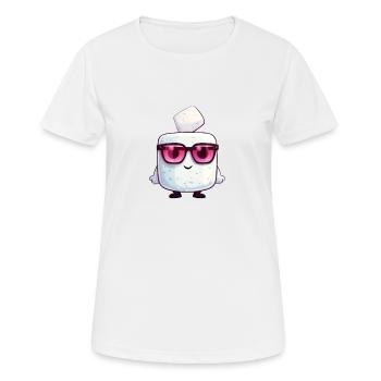 Kawaii Marshmallow with Sunglasses - Women's Breathable T-Shirt - white - Front - AI Model Female 172 dark (172cm)