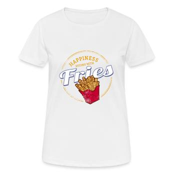 Frites Snack Frites Vintage Frites Rétro - T-shirt respirant Femme - blanc - Devant - AI Model Female 172 dark (172cm)