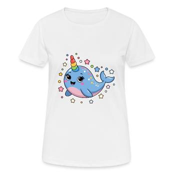 Narwal Spruch Narwale Lustiges Narwal Geschenk - Frauen T-Shirt atmungsaktiv - Weiß - Vorne - AI Model Female 172 dark (172cm)