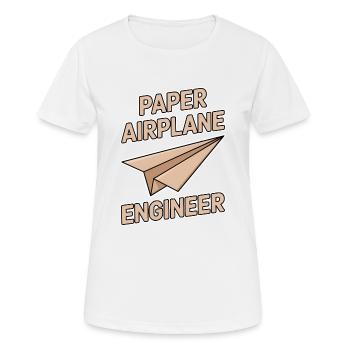 Avion en papier disant blague Avion en papier cadeau - T-shirt respirant Femme - blanc - Devant - AI Model Female 172 dark (172cm)
