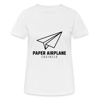 Avion en papier disant blague Avion en papier cadeau - T-shirt respirant Femme - blanc - Devant - AI Model Female 172 dark (172cm)