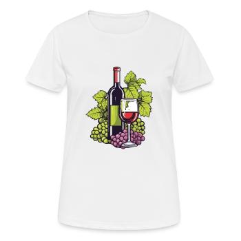 wine glass wine grapes wine - Women's Breathable T-Shirt - white - Front - AI Model Female 172 dark (172cm)