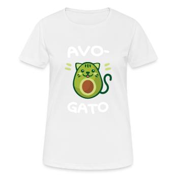AvoGato Funny Avocado and Cat Lover Vegetarian Gif - Women's Breathable T-Shirt - white - Front - AI Model Female 172 dark (172cm)