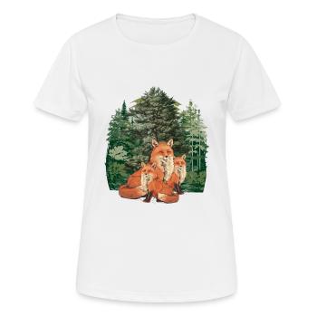 Forêt Animaux de la forêt Habitants de la forêt Renard Renards Nature - T-shirt respirant Femme - blanc - Devant - AI Model Female 172 dark (172cm)