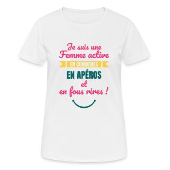 cadeau anniversaire beauf femme copine humour aper - T-shirt respirant Femme - blanc - Devant - AI Model Female 172 dark (172cm)