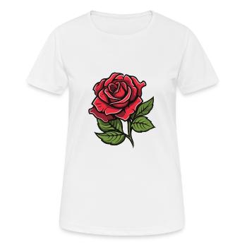 Rose Blume Liebe - Frauen T-Shirt atmungsaktiv - Weiß - Vorne - AI Model Female 172 dark (172cm)