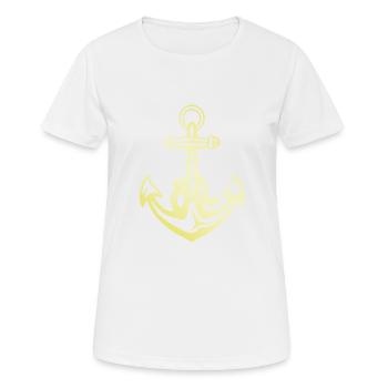 Anker Gold Hafen - Frauen T-Shirt atmungsaktiv - Weiß - Vorne - AI Model Female 172 dark (172cm)