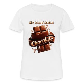 MON CHOCOLAT VÉGÉTAL - T-shirt respirant Femme - blanc - Devant - AI Model Female 172 dark (172cm)