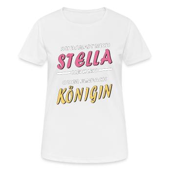 STELLA KÖNIGIN - Frauen T-Shirt atmungsaktiv - Weiß - Vorne - AI Model Female 172 dark (172cm)