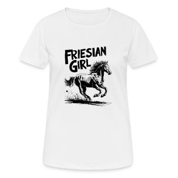 Frisonne – Fière de mes Frisonnes - T-shirt respirant Femme - blanc - Devant - AI Model Female 172 dark (172cm)