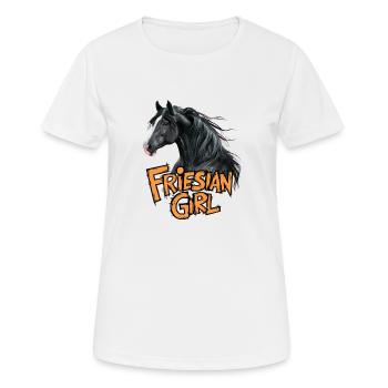 Fière cavalière frisonne - T-shirt respirant Femme - blanc - Devant - AI Model Female 172 dark (172cm)