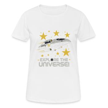 RAUMSCHIFFE - Frauen T-Shirt atmungsaktiv - Weiß - Vorne - AI Model Female 172 dark (172cm)
