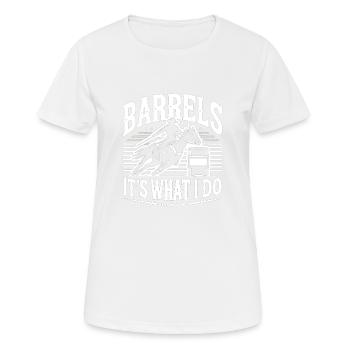 Fässer - das ist mein Job - Frauen T-Shirt atmungsaktiv - Weiß - Vorne - AI Model Female 172 dark (172cm)