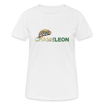Chamäleon Caméléon - T-shirt respirant Femme - blanc - Devant - AI Model Female 172 dark (172cm)