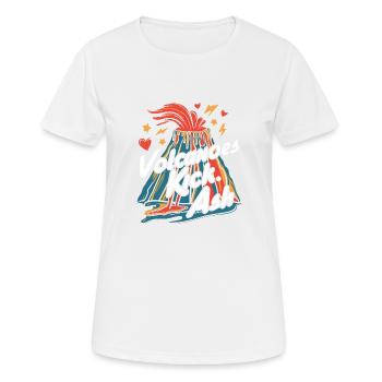 Vulkan – Asche, Lava und Feuer - Frauen T-Shirt atmungsaktiv - Weiß - Vorne - AI Model Female 172 dark (172cm)