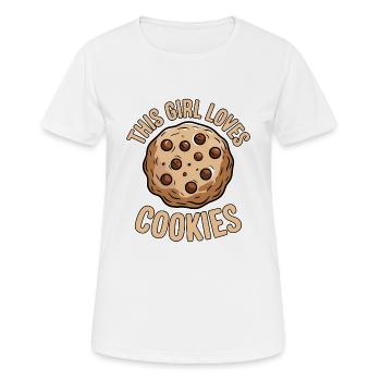 Cookies Saying Chocolate Cookies Funny Cookie Gift - Women's Breathable T-Shirt - white - Front - AI Model Female 172 dark (172cm)