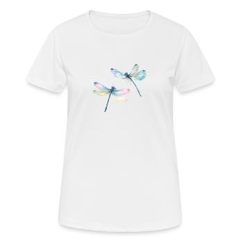 Libelle Duo Dragonfly Duo - Frauen T-Shirt atmungsaktiv - Weiß - Vorne - AI Model Female 172 dark (172cm)
