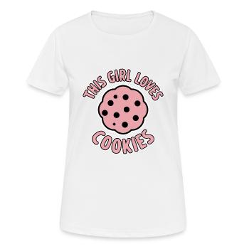 Cookies Disant Biscuits au Chocolat Cadeau de Cookie Drôle - T-shirt respirant Femme - blanc - Devant - AI Model Female 172 dark (172cm)