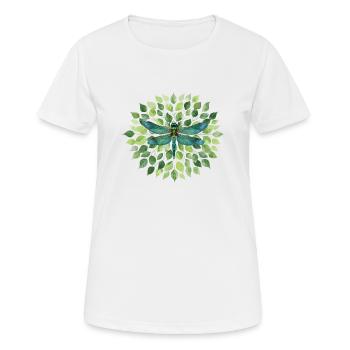 L’élégance de la nature Libellule L’élégance de la nature - T-shirt respirant Femme - blanc - Devant - AI Model Female 172 dark (172cm)