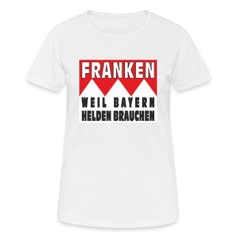 FRANCONIA BECAUSE BAVARIANS NEED HEROES - Women's Breathable T-Shirt - white - Front - AI Model Female 172 dark (172cm)