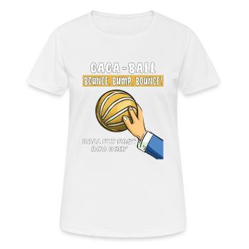 GAGA BALL REBOND, BUMP, BOUNCE ! - T-shirt respirant Femme - blanc - Devant - AI Model Female 172 dark (172cm)