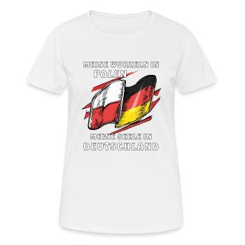 RACINES EN POLOGNE SOUL EN ALLEMAGNE - T-shirt respirant Femme - blanc - Devant - AI Model Female 172 dark (172cm)