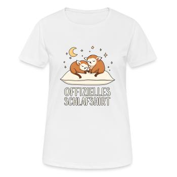 Offizielles Schlafshirt Plumplori Plumploris Paar - Frauen T-Shirt atmungsaktiv - Weiß - Vorne - AI Model Female 172 dark (172cm)