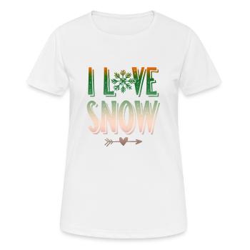 I Love Snow - Frauen T-Shirt atmungsaktiv - Weiß - Vorne - AI Model Female 172 dark (172cm)