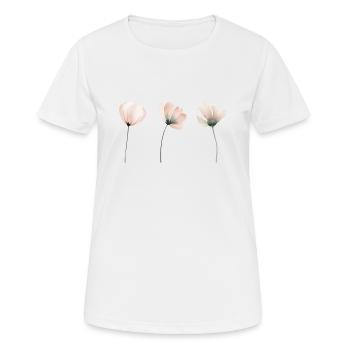Elegante Blumen Fleurs élégantes - T-shirt respirant Femme - blanc - Devant - AI Model Female 172 dark (172cm)