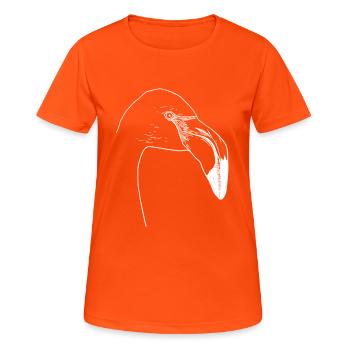 Einfacher Flamingo - Frauen T-Shirt atmungsaktiv - Neonorange - Vorne - AI Model Female 172 dark (172cm)
