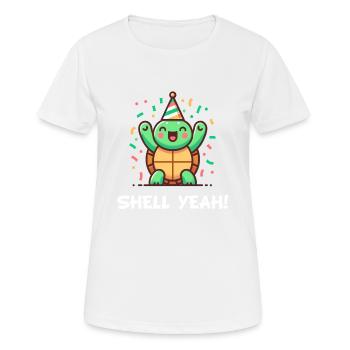 Muschel ja! Celebration Schildkröte - Frauen T-Shirt atmungsaktiv - Weiß - Vorne - AI Model Female 172 dark (172cm)