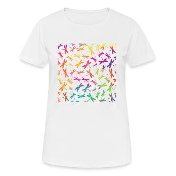 Bunte Libelle Libelle Coloré Libellule - T-shirt respirant Femme - blanc - Devant - AI Model Female 172 dark (172cm)