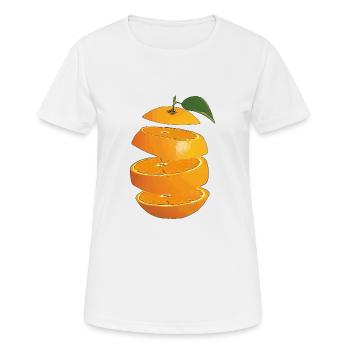 Orange Fruit - Frauen T-Shirt atmungsaktiv - Weiß - Vorne - AI Model Female 172 dark (172cm)