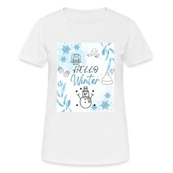 Hello Winter - Frauen T-Shirt atmungsaktiv - Weiß - Vorne - AI Model Female 172 dark (172cm)