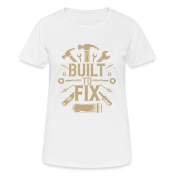 GEBAUT, UM ZU REPARIEREN - Frauen T-Shirt atmungsaktiv - Weiß - Vorne - AI Model Female 172 dark (172cm)