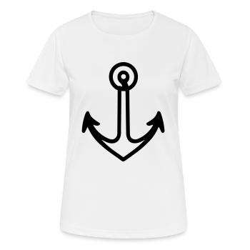 Anker - Frauen T-Shirt atmungsaktiv - Weiß - Vorne - AI Model Female 172 dark (172cm)