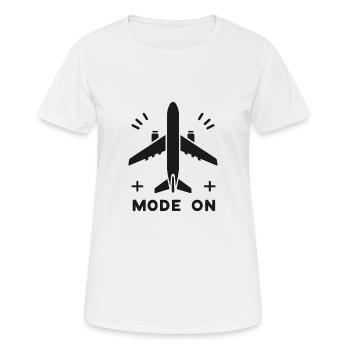 Flugzeugmodus Ein - Frauen T-Shirt atmungsaktiv - Weiß - Vorne - AI Model Female 172 dark (172cm)