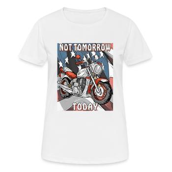 MOTORRAD N’EST PAS DEMAIN AUJOURD’HUI - T-shirt respirant Femme - blanc - Devant - AI Model Female 172 dark (172cm)