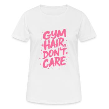 CHEVEUX DE GYM - T-shirt respirant Femme - blanc - Devant - AI Model Female 172 dark (172cm)