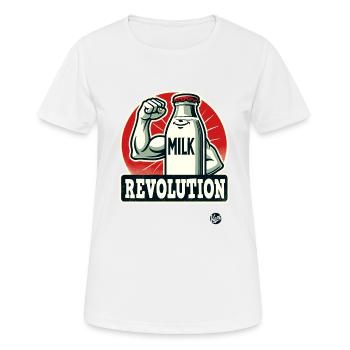 Milch-Revolution - Frauen T-Shirt atmungsaktiv - Weiß - Vorne - AI Model Female 172 dark (172cm)