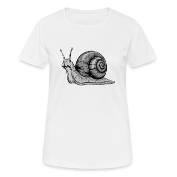 Gray Snail Animal Graphic Illustration - Women's Breathable T-Shirt - white - Front - AI Model Female 172 dark (172cm)