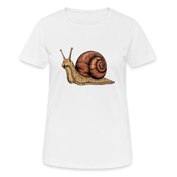 Snail Animal Graphic Illustration - Women's Breathable T-Shirt - white - Front - AI Model Female 172 dark (172cm)