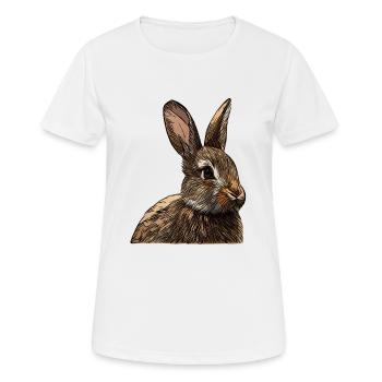 Visage de lapin animal design graphique - T-shirt respirant Femme - blanc - Devant - AI Model Female 172 dark (172cm)