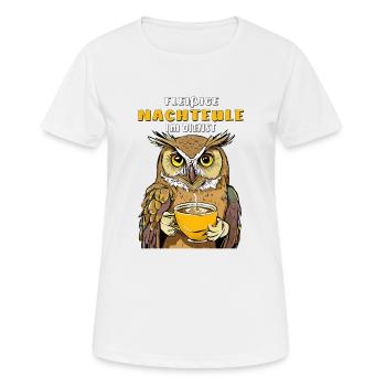 FLEIßIGE NACHTEULE IM DIENST - Frauen T-Shirt atmungsaktiv - Weiß - Vorne - AI Model Female 172 dark (172cm)