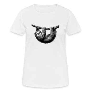 Gray Sloth Art Design Animal Graphic - Women's Breathable T-Shirt - white - Front - AI Model Female 172 dark (172cm)