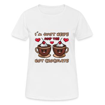 Cacao Dicton Chocolat Chaud Fun Cacao Cadeau - T-shirt respirant Femme - blanc - Devant - AI Model Female 172 dark (172cm)