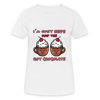 Cacao Dicton Chocolat Chaud Fun Cacao Cadeau - T-shirt respirant Femme - blanc - Devant - AI Model Female 172 dark (172cm)