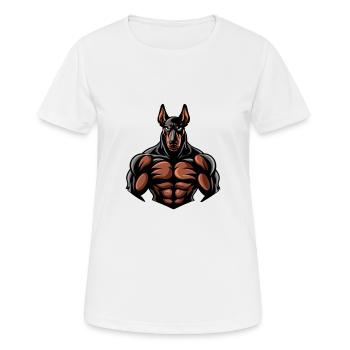 Chien Doberman Chien - T-shirt respirant Femme - blanc - Devant - AI Model Female 172 dark (172cm)
